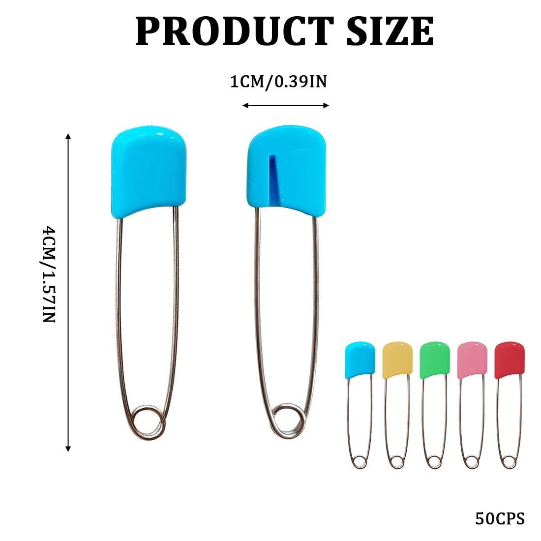 50 Épingle à Nourrice,Épingle à Nourrice Sécurisée Épingles de Sûreté,Épingle à Nourrice Sûreté Convient pour Les Lingettes de Salive Les Couches et Les Vêtements Multicolore
