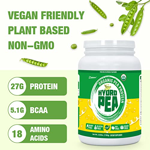 Zammex Organic Pea Protein Powder, 27g Proteins Per Serving,Plant Based 100% Vegan Canada Pea Powder, Gluten Free, Non-GMO,No Additives,Easy to Digest, 2.62lbs, Natural Flavor - Image 6
