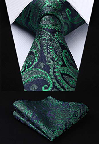 Image of HISDERN Mens Vest Tie Set 3PC Formal Waistcoat Paisley Floral Jacquard Necktie Pocket Square Suit Vests Wedding Party
