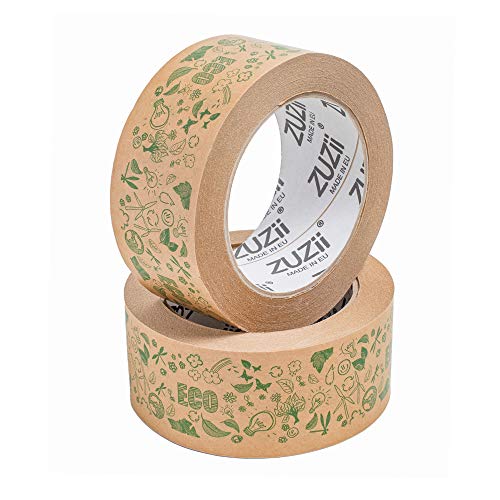 ZUZII Papier Klebeband | Kraft Packband | Eco Umweltfreundlich | 48mm x 50M | 36 Rollen Pack Cover