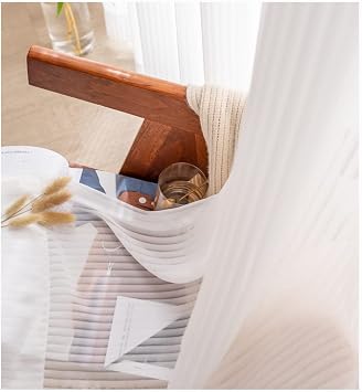 White Sheer Curtains Pinch Pleated Top Window Treatment Pinch Pleated Voile Curtain Panels for Kitchen, Bedroom and Living Room 50 x 84 inches Long, 1 Panel