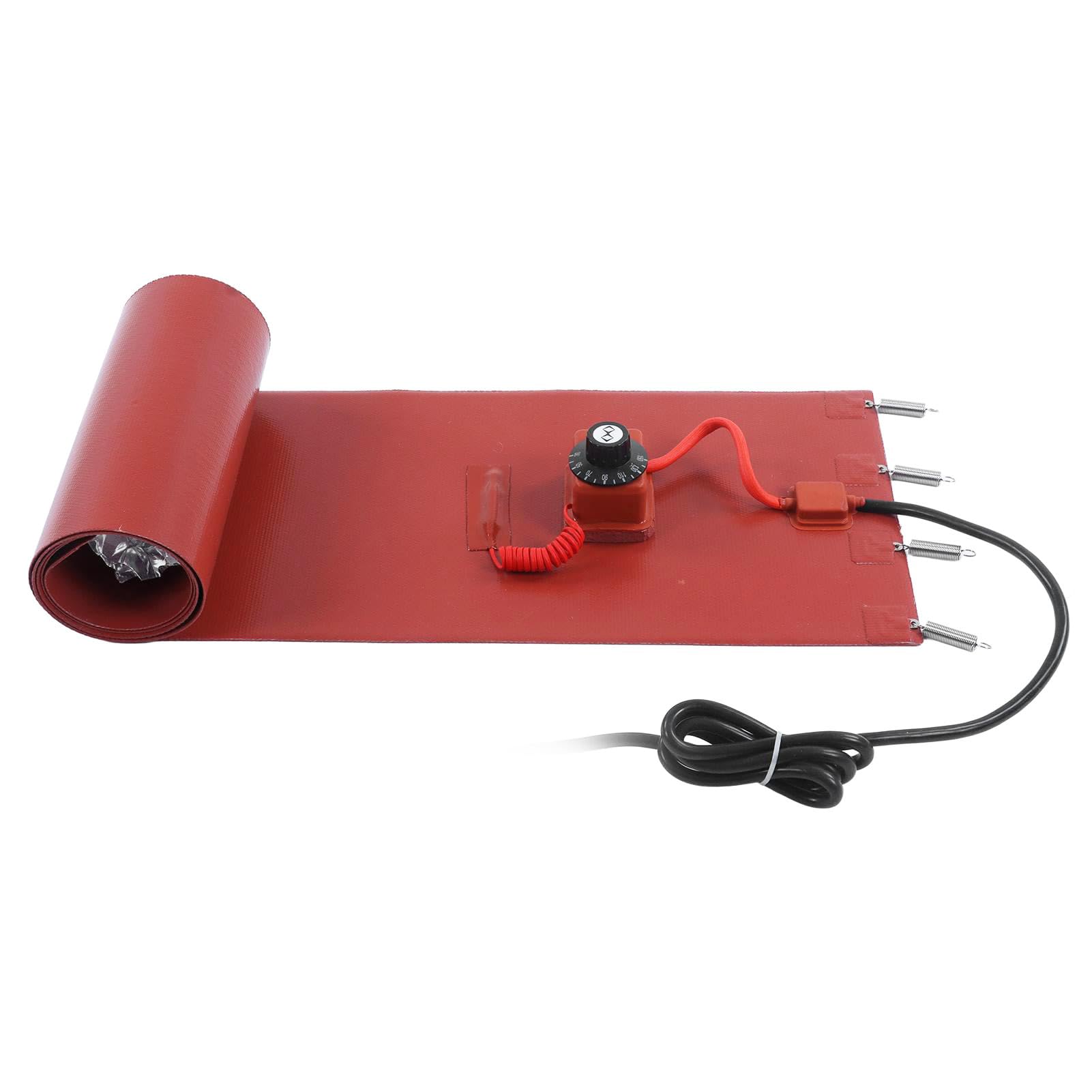 Chauffe-Fût Métallique 1000 W, Chauffe-Fût Électrique Standard 60-200 L (44 Gallons) Avec Coussin en Silicone, Température Réglable de 30 À 150 °C, Bande Chauffante pour Fût (250 * 1140mm 1200W)