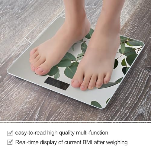 Báscula digital para baño con hojas de eucalipto miniatura 5