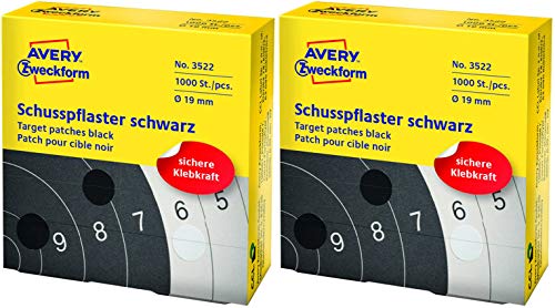 Mousse Plastique AVERY 3522 Pastille de Marquage Pré-Imprimée Noire