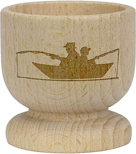 Azeeda 'Father & Son Fishing' Wooden Egg Cup (EC00017172)