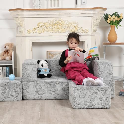 Canapé pour enfants à 2 places,Sofa pour Salon,Banquette Gris clair