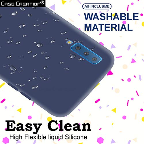 Image of Case Creation Luxurious OG Series for Samsung Galaxy A7 2018 Case Cover,Anti-Dirty Slim Case Frosted Matte Cute Candy TPU Raised Bezel (Splash of Color) Back Cover for Samsung A7 2018 -Navy Blue