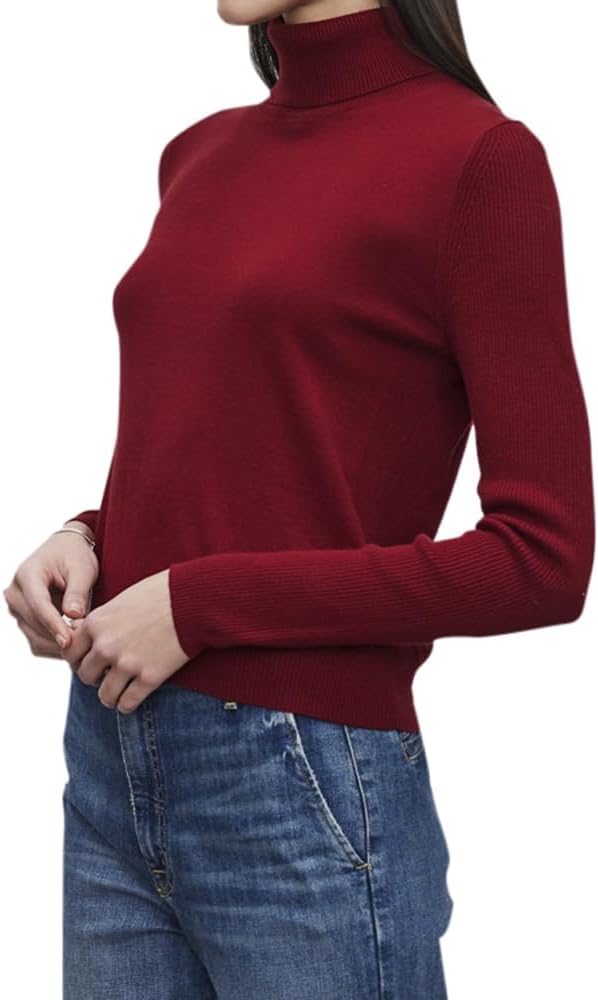 VELVET BY GRAHAM & SPENCER Women's Korie Lux Cotton Cashmere Sweater, Merlot - Image 2