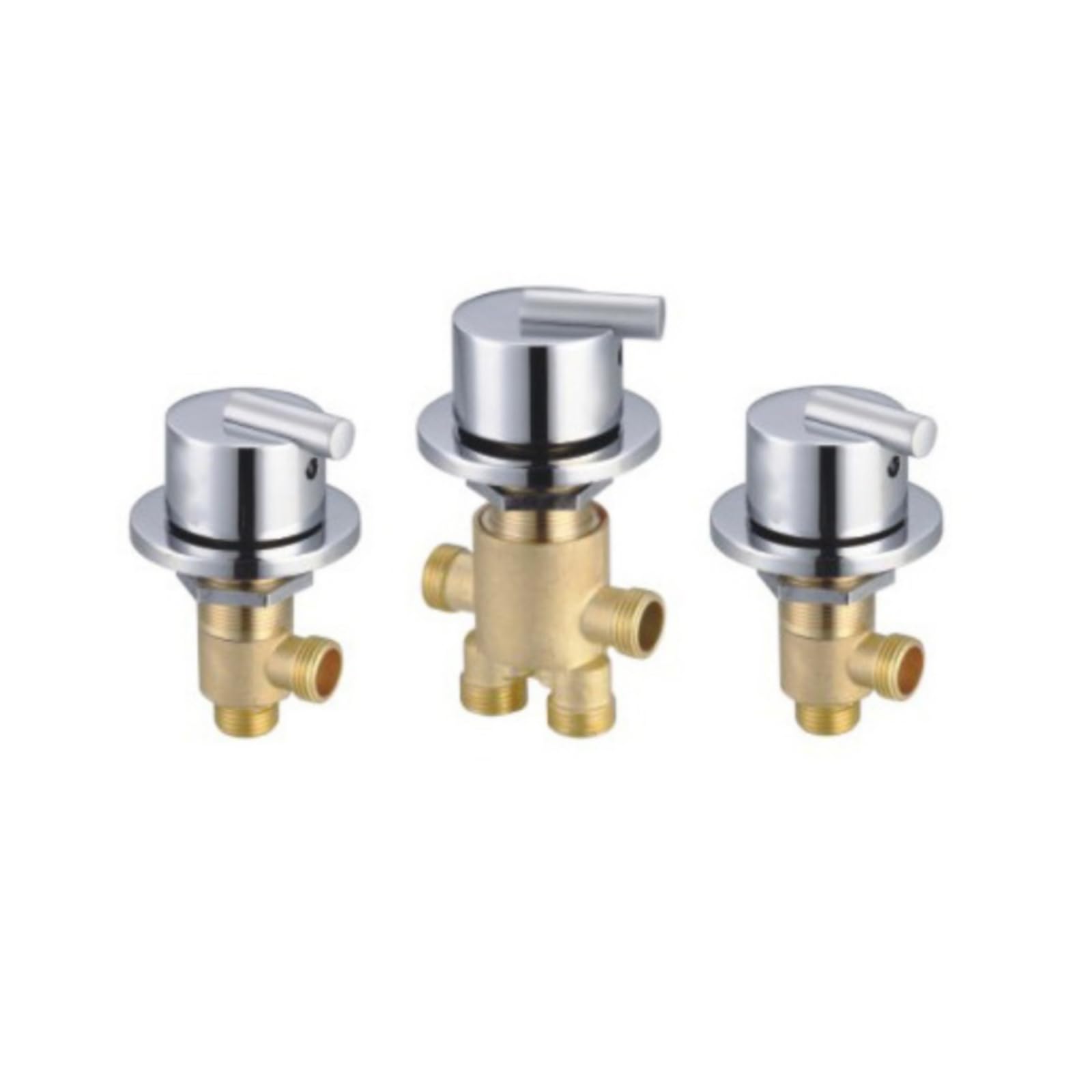 3 Piezas Desviador Latón con Acabado Plateado Fácil Instalación Desviador Bañera Metálico Tubo para Propietarios, Baño, Palanca SY-1027