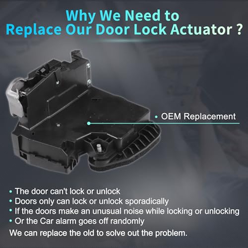 Image of X AUTOHAUX Replacement Rear Right Passenger Side Power Door Lock Actuator Motor for Buick LaCrosse for Chevrolet Malibu 16-22 Door Latch Actuator Assembly No.13533631 /13507141 Black