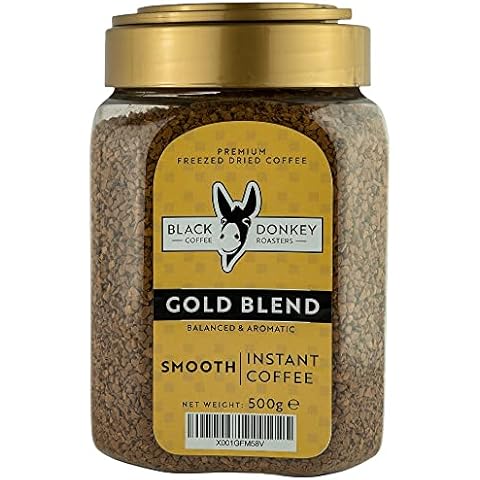 Black Donkey Coffee Roasters - Instant Coffee Gold Blend 500g | Premium Freeze Dried Coffee | Smooth & Balanced | Jar 500g Cover