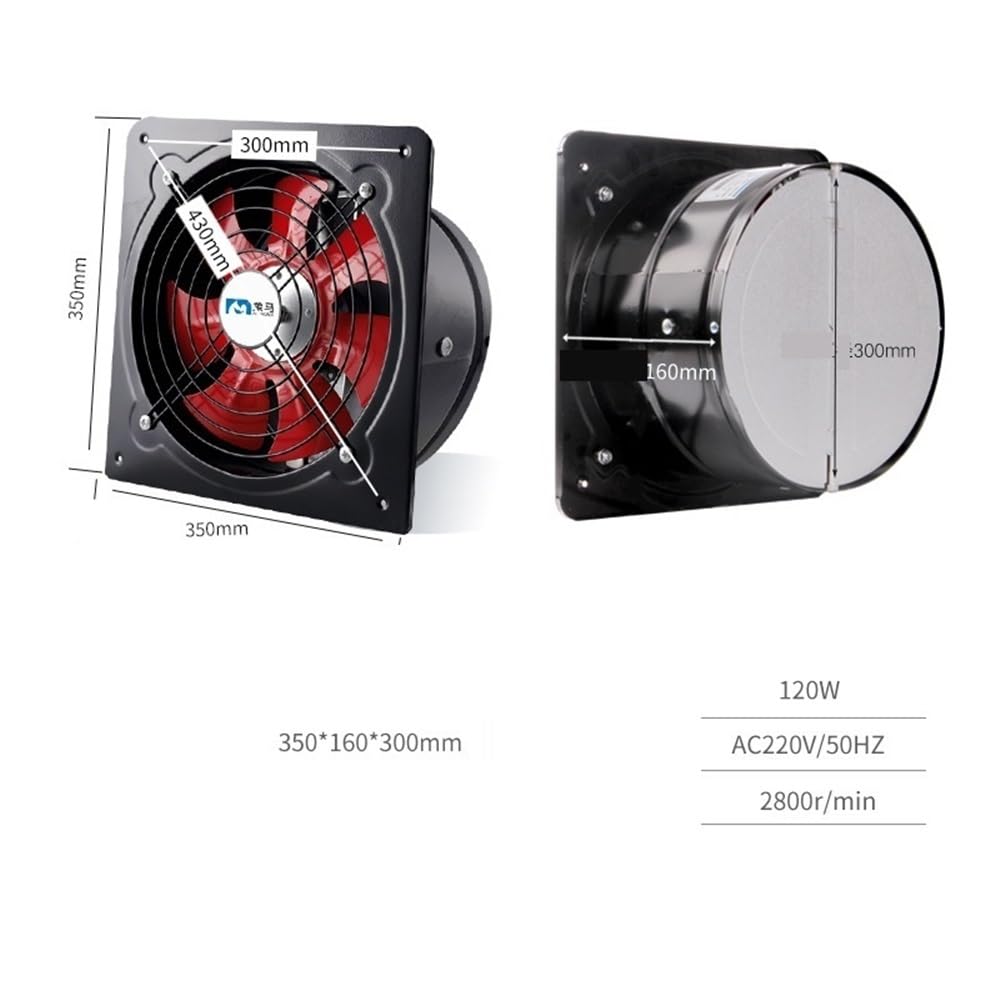 Ventilador Extractor de aire de alta potencia for cocina y hogar, 35 x 35 x 16 cm, 2800 rpm Cuarto de baño