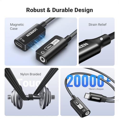 Image of UGREEN Magnetic 2 in 1 USB C to 3.5mm Audio Adapter and Charger with PD 60W