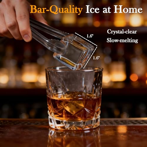 Máquina de hielo clara de encimera con cubos cuadrados 1.6 pulg. miniatura 2