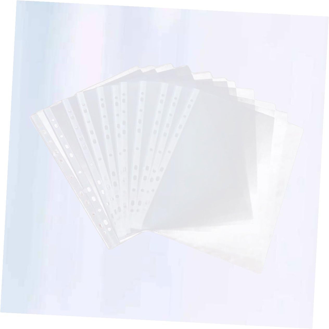 Protège-feuilles Perforés A4 11 Trous Pvc Lot de 100 Transparent