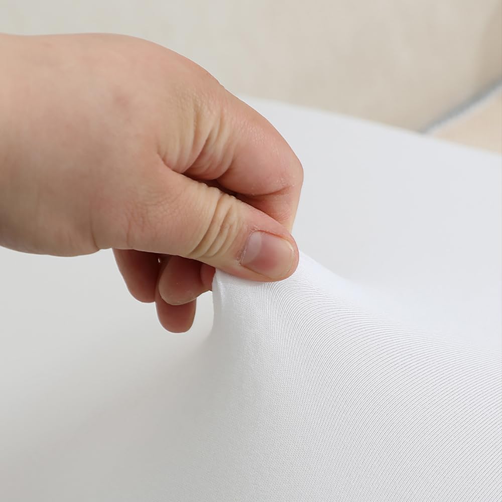 Wodoodporne pokrowce na fotele z elastycznej tkaniny, 2-częściowe, spandeks, na sofę, do salonu i sypialni, ochraniacz na meble, biały ochraniacz na uszy