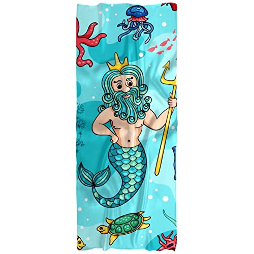 Écharpe légère femme hiver automne grand châle multicolore motif sirène sous l'eau