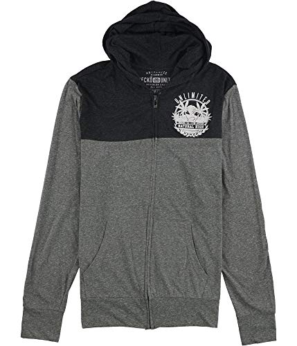 Ecko Unltd. Mens Ocean Breeze Full Zip Hoodie Sweatshirt, Grey, Small