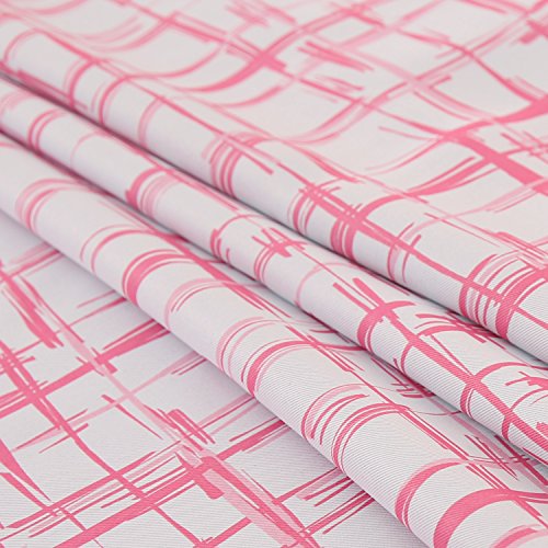 Image of Deconovo Decorative quare Sketch Print Curtains Darkening Thermal Insulated Blackout Panels for Living Room, 52W x 95L Inch, Pink