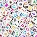 JPSOR 800 Pcs Letter Beads Alphabet Beads for Jewelry Making with Colorful Letters for Kids DIY Bracelets, Necklaces, Children's Educational Toys, Handmade Gift (White Beads with Colorful Letters)