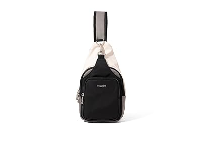 Baggallini Central Park Sling Backpack Bags Black Twill, Nylon