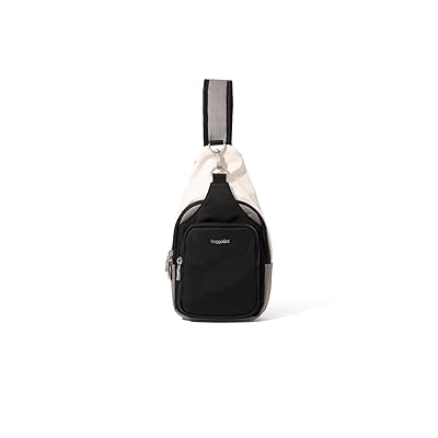 Baggallini Central Park Sling Backpack Bags Black Twill, Nylon