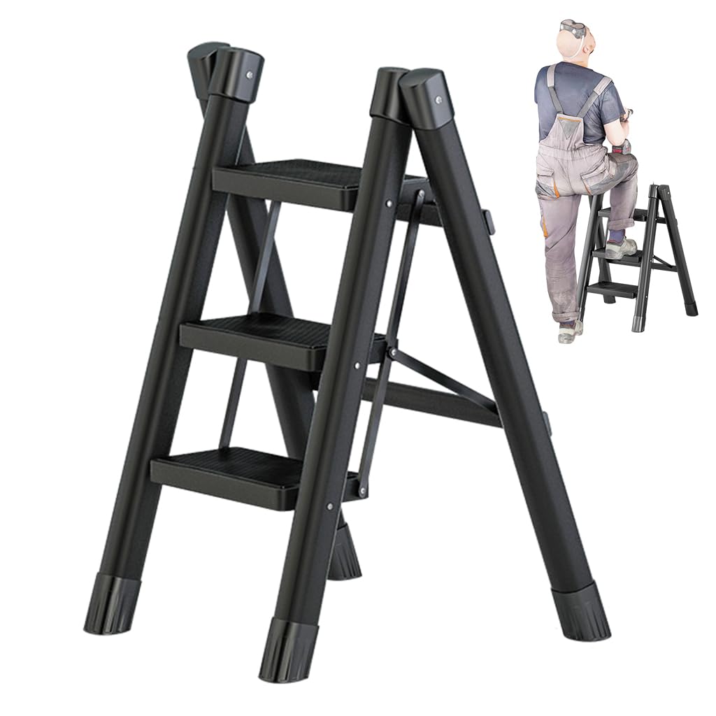 HASTHIP® 3 Step Ladder Carbon Steel Foldable Ladder 330lbs Load Capacity 3 Step Ladder for Home, Step Ladder for Home Use, Folding Step Stool with Anti-Slip Pedal, Plant Pot Ladder Holder (B0CR346WBQ) Amazon Price History, Amazon Price Tracker