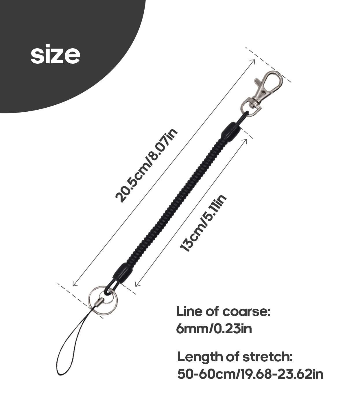 4 Stück Angeln Lanyard, Verhindern Sie den Verlust von Schlüsseln, Anti-Lost Spiral Sicherheits Seil mit Karabiner, Elastisch Sicherheitsseil, für die Angelzange, Schlüssel, Camping