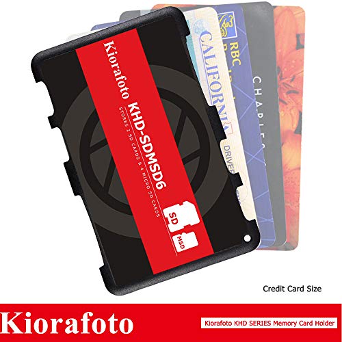Kiorafoto Khd-Sdmsd6 Easy Carry 4+2 Slots Slim Credit Card Size Lightweight Portable Sd Tf Msd Memory Card Case Storage Keeper Holder For 4 Sd Sdhc Sdxc + 2 Tf Msd Microsd Microsdhc Microsdxc Cards #TOP5