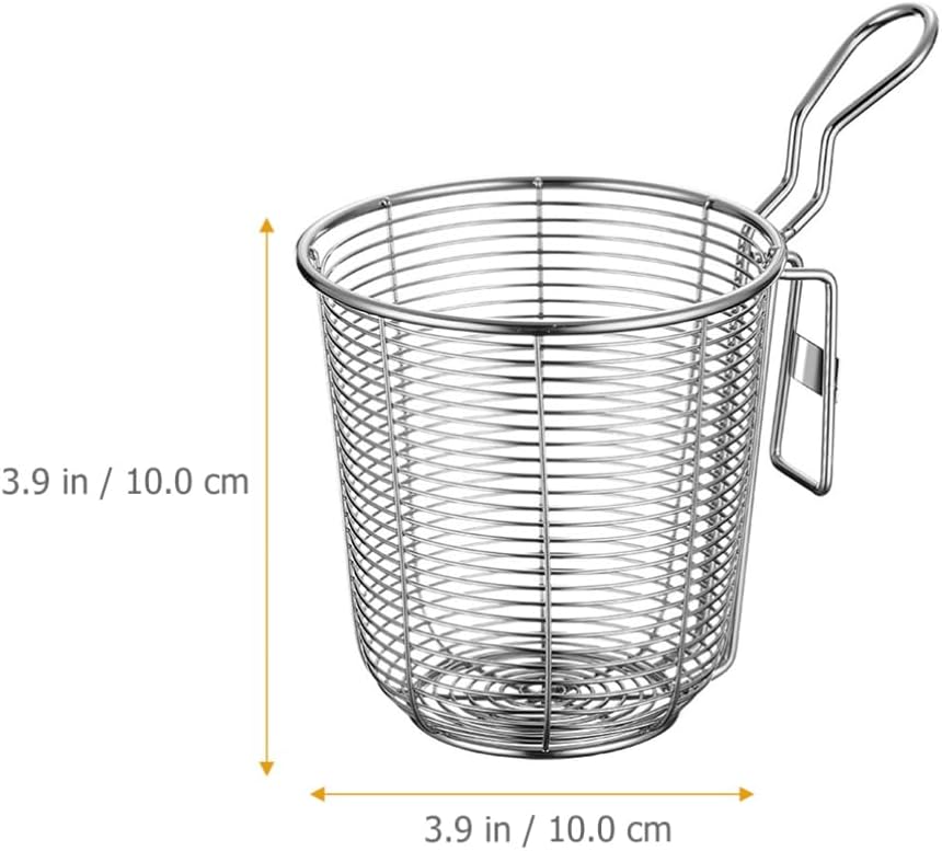 DOITOOL Stainless Steel Noodle Strainer 4 Inch Hot Pot Colander Mesh Spoon Heat-Resistant Kitchen Strainer for Cooking Draining and Rinsing