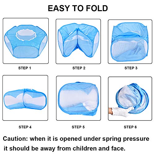 ADOGGYGO Guinea Pig Cage Rabbit Cage Pet Playpen with Cover Small Animal Play Pen Portable Exercise Fence Pet Tent for Guinea Pig Bunny Hamster Chinchillas, Hedgehogs Reptile Kitten (Blue with Cover)