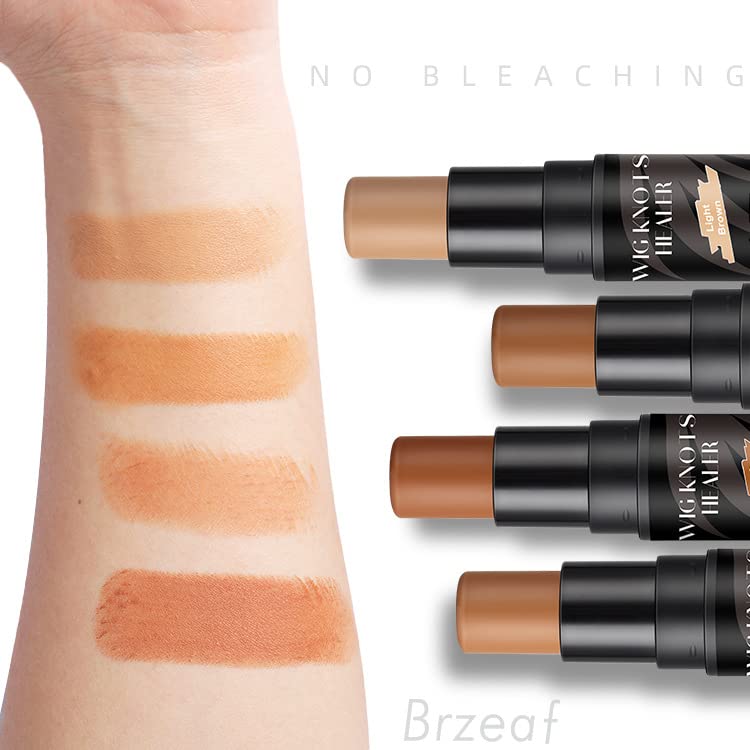 Miniatura 7 de Varilla de teñido de encaje de peluca, sanador de nudos de peluca con cepillo, portátil, a prueba de sudor, natural, oculta los nudos de la peluca y