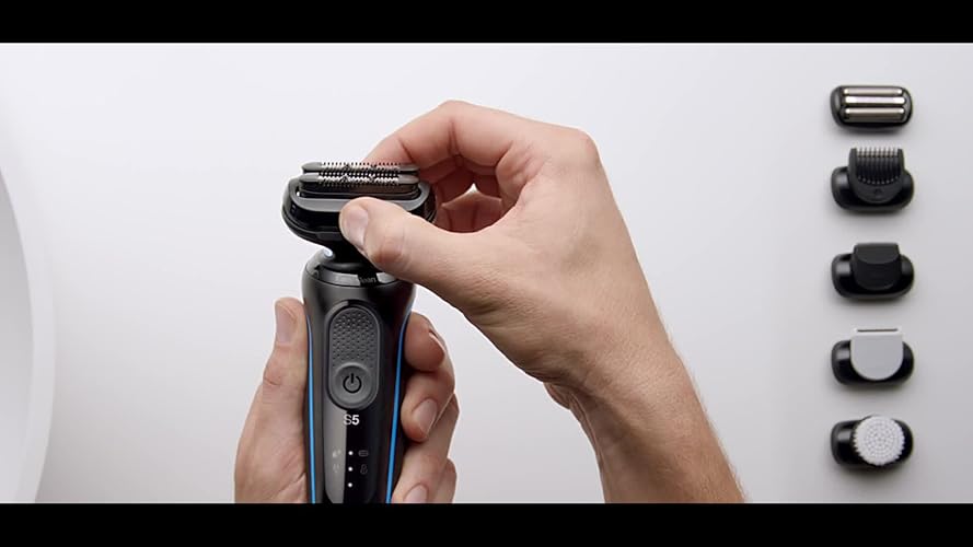 Bild 6 - Braun Series 5 Rasierer Herren Elektrisch, Elektrorasierer mit EasyClick Barttrimmer Aufsatz, Ladestation, EasyClean Rasierapparat, Trockenrasierer, Wasserdicht, Made in Germany, 51-M4500cs, Mintgrün