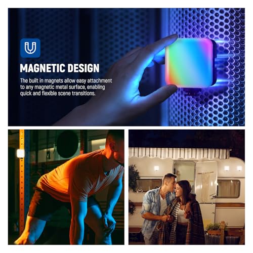 image for NEEWER Magnetic RGB Camera Light, 360° Full Color RGB61 Small LED Pan