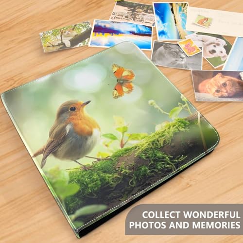 Álbum de fotos autoadhesivo scrapbook DIY con cubierta de cuero PU, 3 anillos, 40 páginas, tamaño 11.8 x 11.2 pulgadas miniatura 5