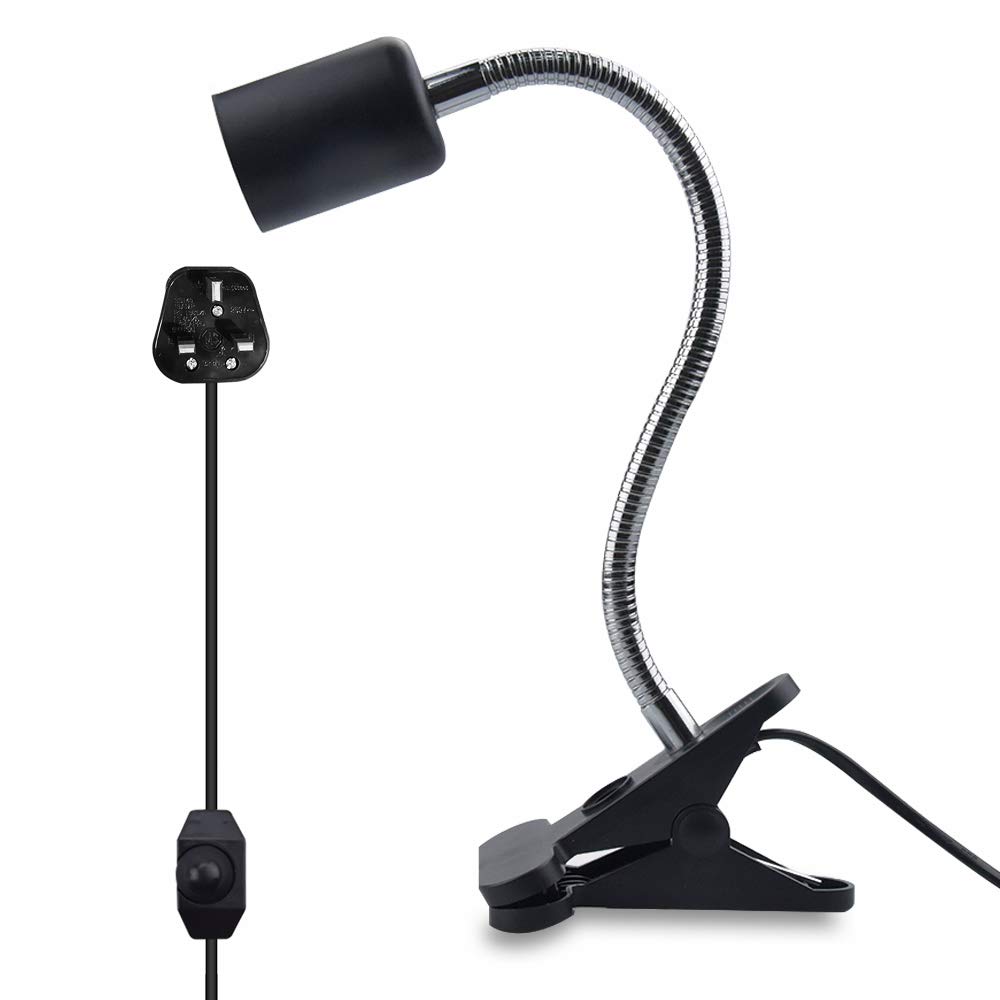 Buy Luxvista Reptile Heat Lamp Holder with Clip, E27 Base Dimmable