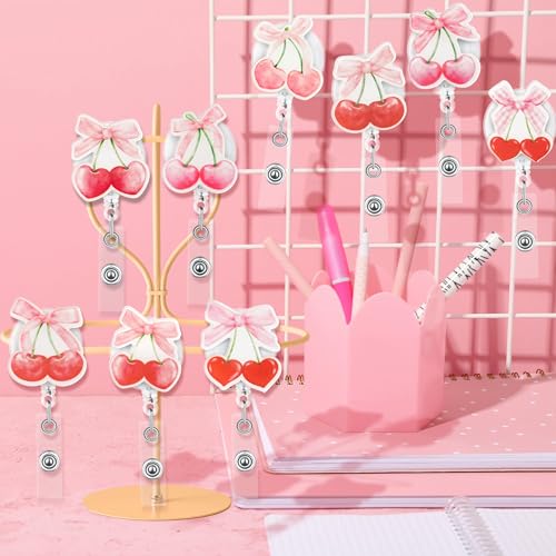9-Piece Pink Aesthetic Badge Holder Set for Office & Nurse ID - Image 4