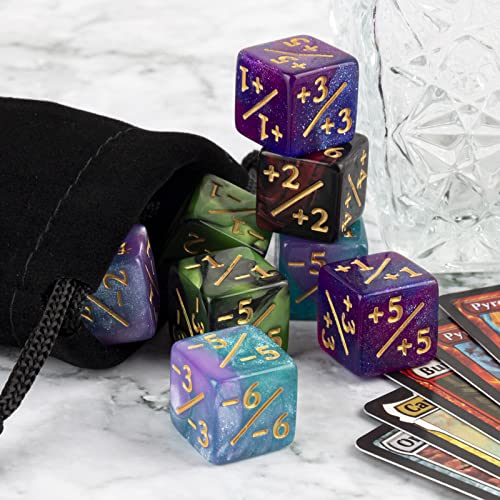 48 Pcs Magic The Gathering Token Dice Counters Marble Cube D6 Dice Loyalty Dice Compatible With Mtg Card Gaming Accessories Ccg Creature Stats, 4 Colors #TOP3