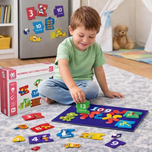 Image of Storio Magnetic Numbers Matching Puzzle Toy | Educational Montessori Math Learning Toy for Kids | Number Recognition, Counting & Matching Puzzle Game for Boys & Girls | Fun Preschool Activity Toy