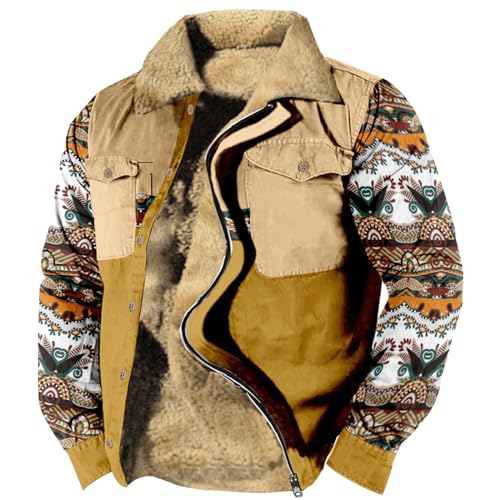 Manteau Aztèque d'Extérieur pour Homme Veste Polaire Chaude Idéale pour la Randonnée