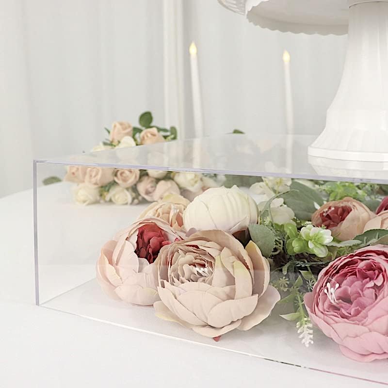 Balsa Circle 18x18 in Clear Acrylic Display Box Cake Stand Centerpiece Pedestal Riser Wedding Party Events Reception Decorations Supplies