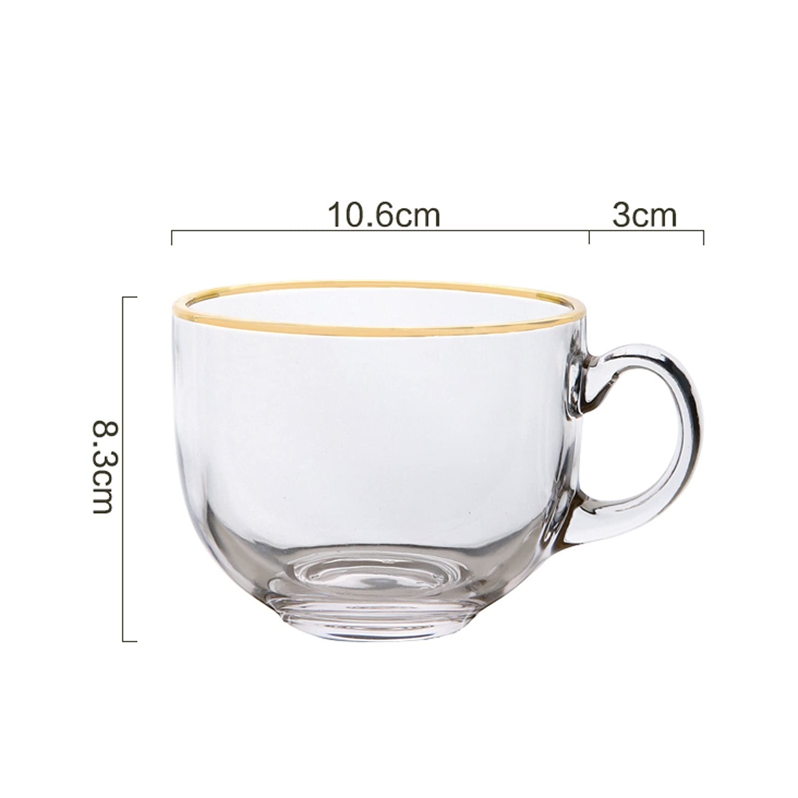 Szklanki Szklane kubki kawy 1 5oz Kubek Kawowy, Zestaw 2, Gospodarstwo domowe Ogólne Kubki do herbaty śniadaniowej, mleka, napoju Szklanki do wody Szklanka barowa