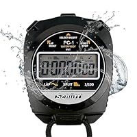 Schütt Profi Stoppuhr PC-1 | Wasserdicht IP67 | Ganz einfach: nur Start - Stopp & Reset | Display & Ton EIN- & Ausschaltbar | Großes einzeiliges Display | Druckpunktmechanik