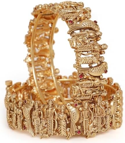 Shining Diva Fashion Latest Stylish Design Traditional Gold Plated Bracelet Bangles for Women (15871b_2.6)