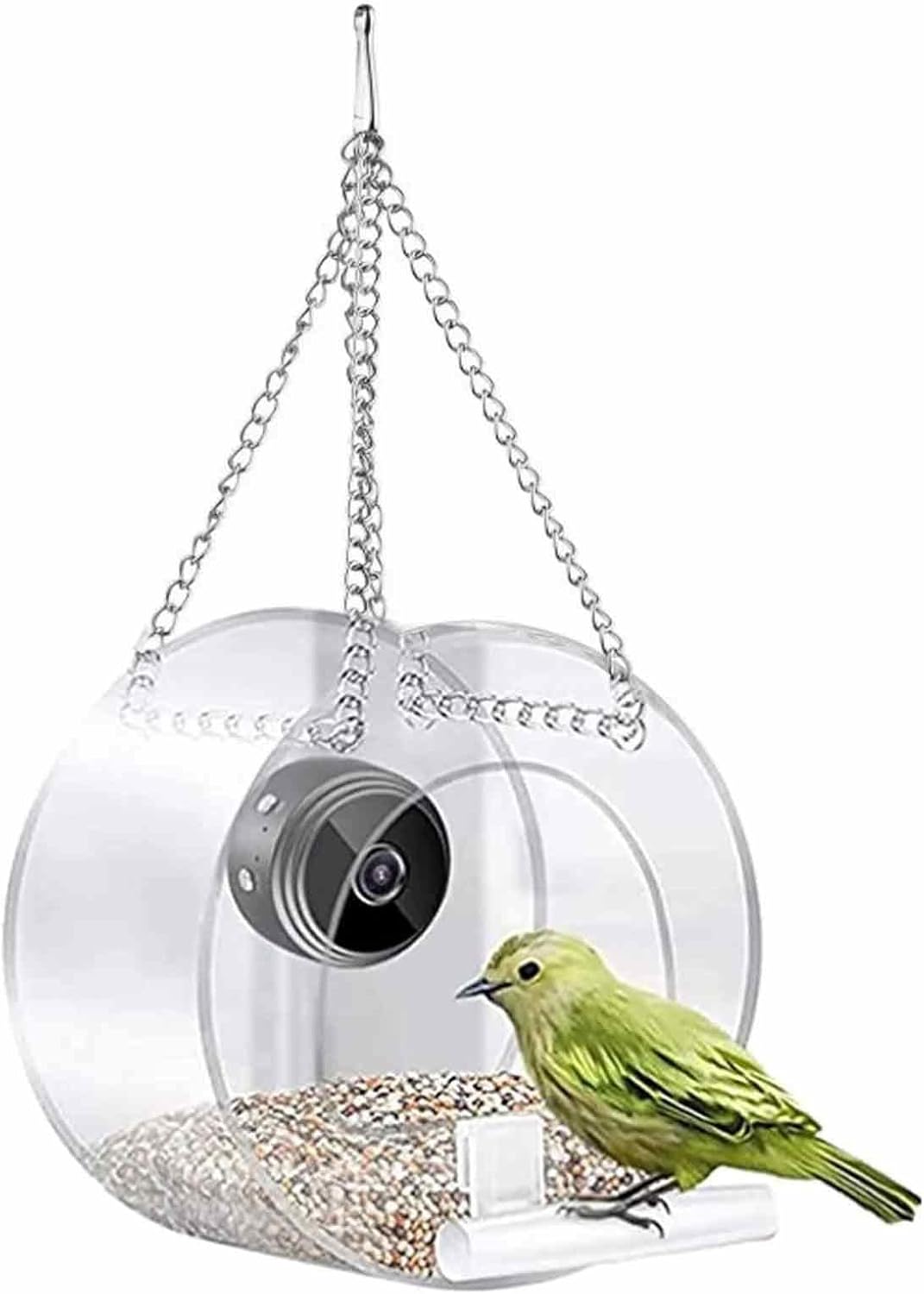 Mangeoire à Oiseaux Intelligente avec Caméra Wifi, 720/1080Hd Mangeoire à Oiseaux Transparente