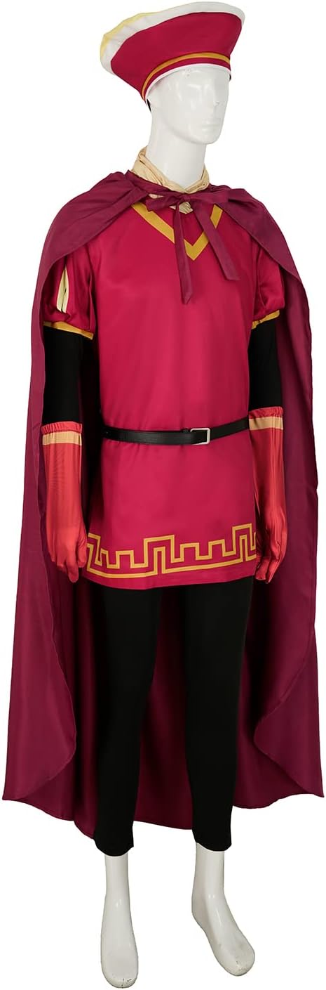 Uisozsfeb Men & Kids Classic Role Lord Costume Halloween Cosplay Red Cloak Top Costumes Robe Cape