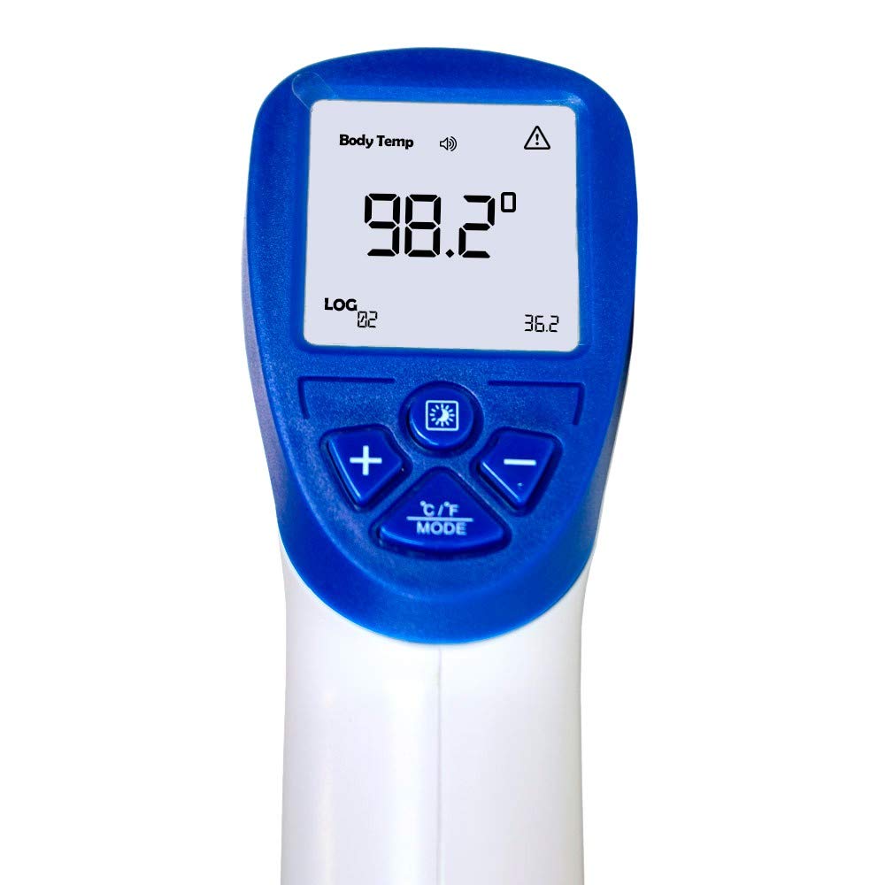 Mobiclinic, Termómetro digital infrarrojos sin contacto to-01, De frente, Marca española, Para adultos, Marcado ce, Pantalla lcd, Alarma fiebre, Función memoria