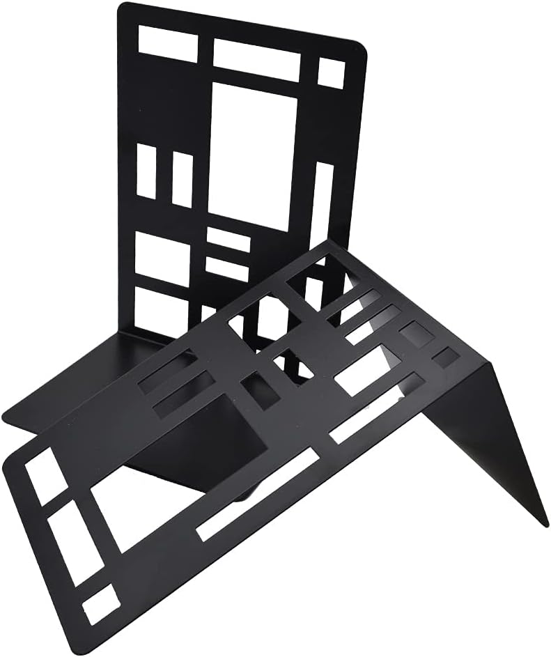 SIPLIV Minimalist Style Bookends Metal Adjustable Non Skid Books Holder Stand Book Rack Desk Bookends for School Library - Image 5