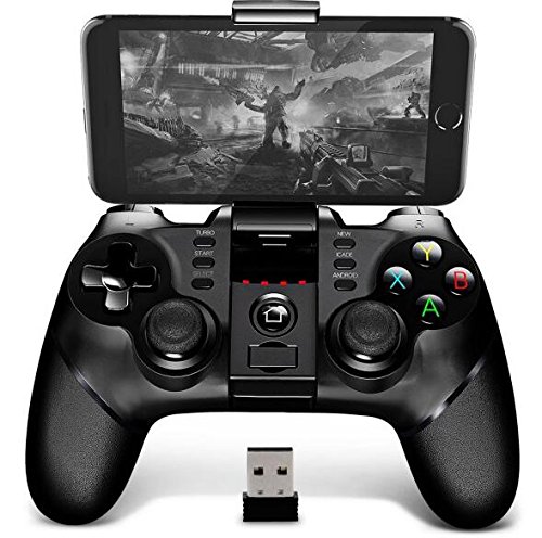 iPega 9076 Bluetooth Manette de jeu sans fil 2,4 GHz avec support récepteur – Noir