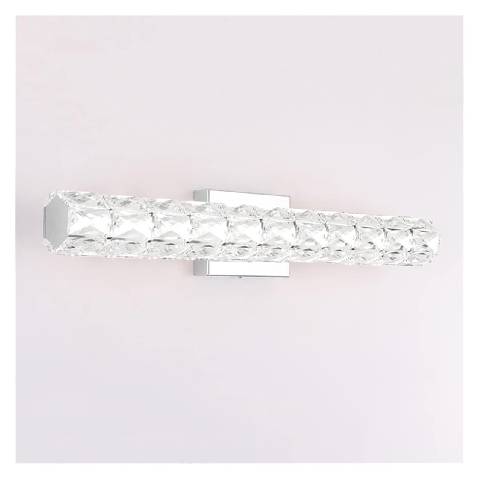 Sturdy Modern Mirror Front Lighting Fixture in Chrome Finish Crystal Vanity Wall Light LED Linear Bathroom Lamp